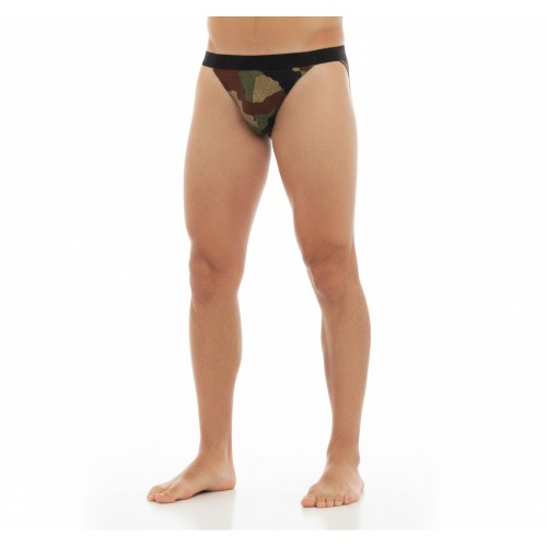 Moschino Camouflage Print Brief Green