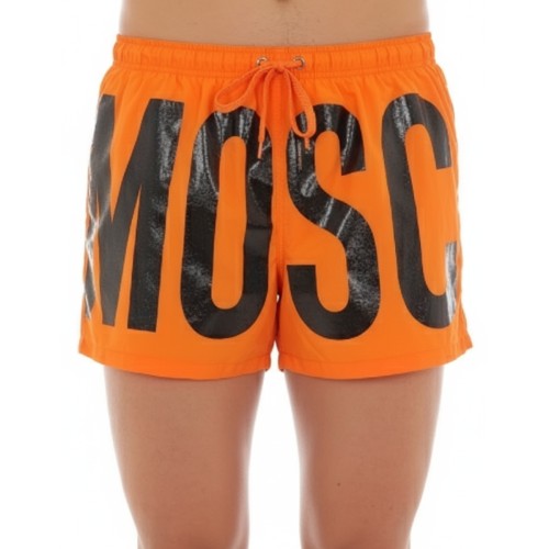 Moschino Logo Print Swim Shorts Orange