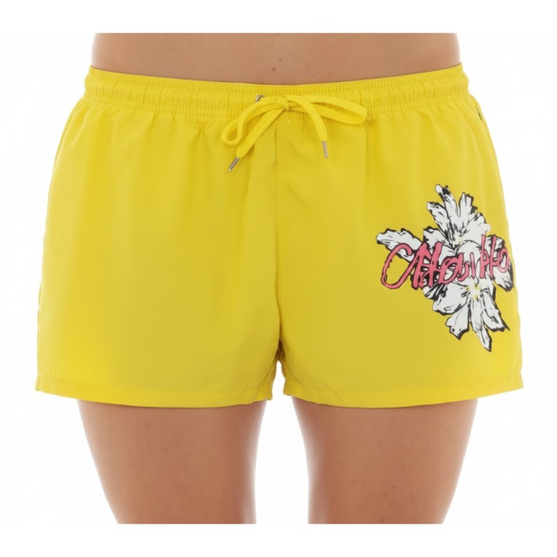 Moschino Yellow Floral Print Swim Shorts