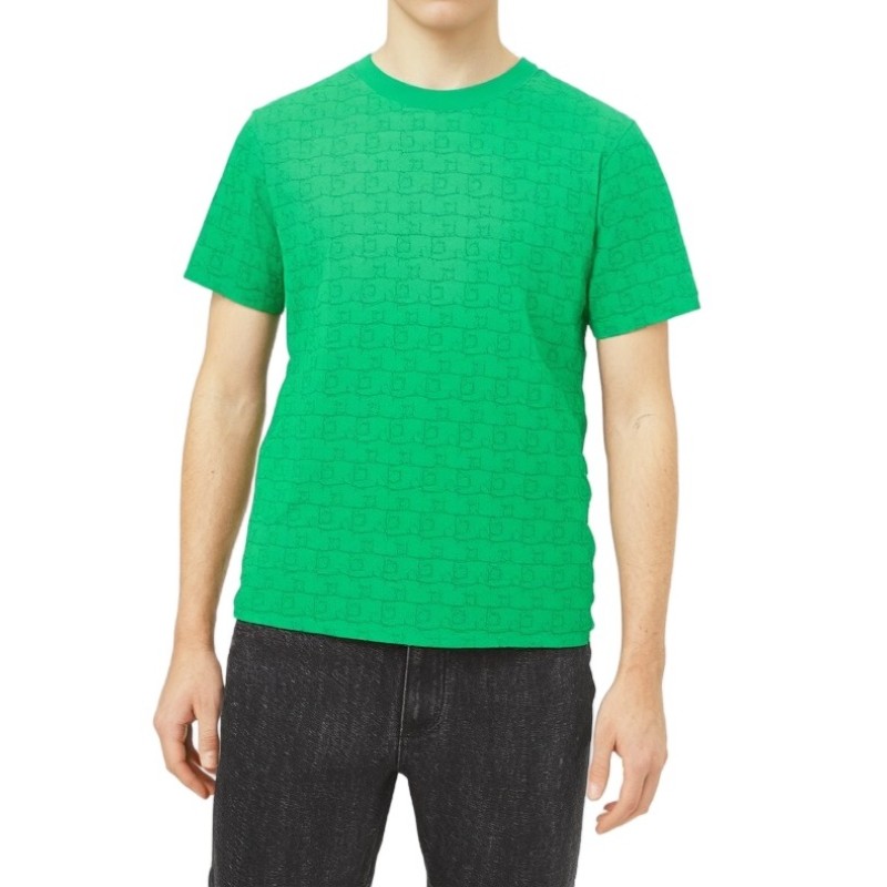 Moschino Grid Embossed T-Shirt Green