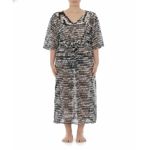 Moschino Abstract Print Midi Dress Grey