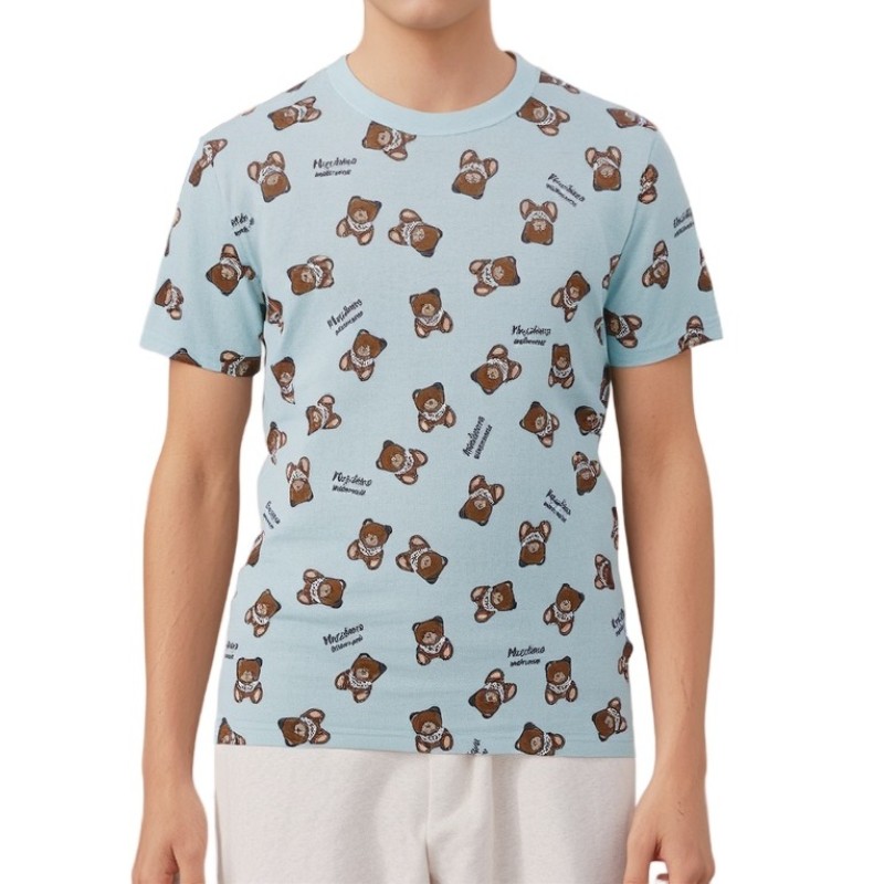 Moschino Teddy Bear Print T-shirt Light Blue