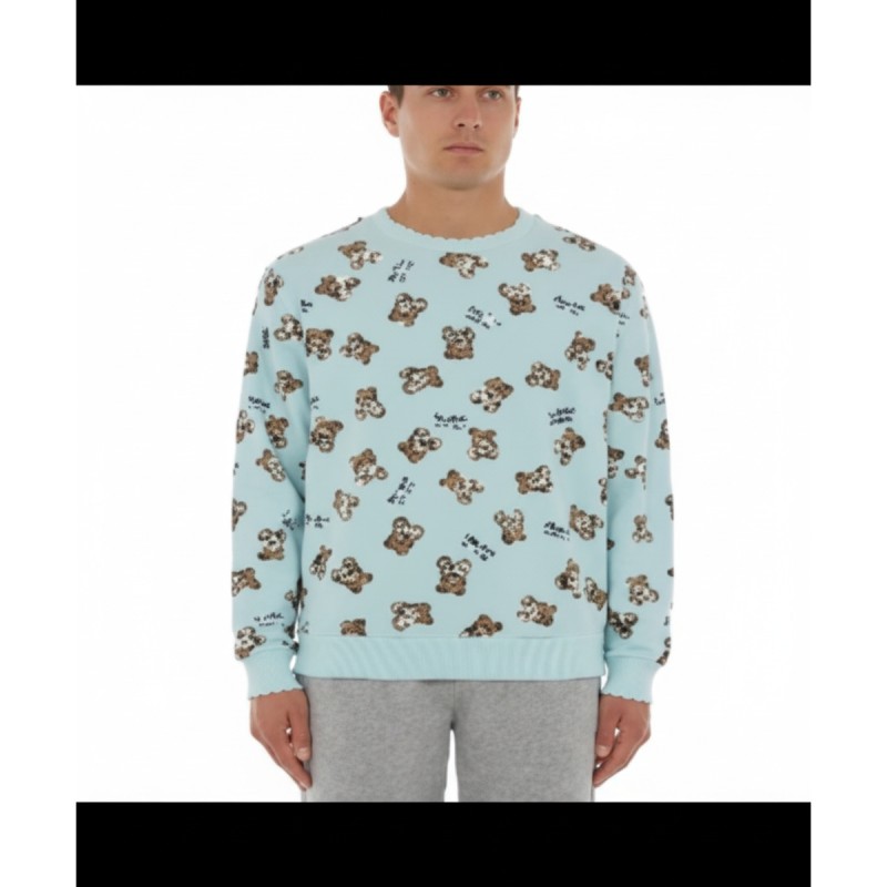 Moschino Teddy Bear Print Crewneck Sweatshirt Blue