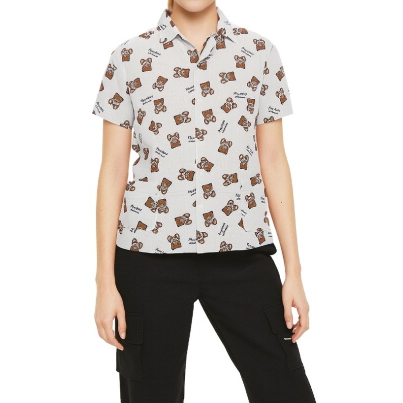 Moschino Teddy Bear Print Pajama Shirt Multi