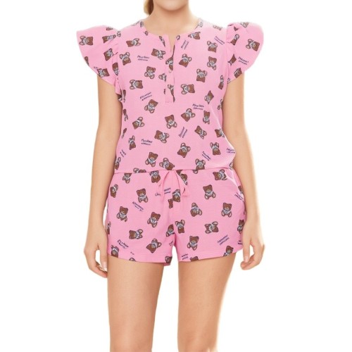 Moschino Teddy Bear Print Pajama Set Pink
