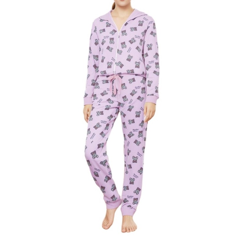 Moschino Bear Print Pajama Set Pink
