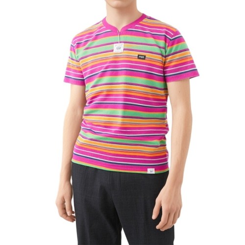 Moschino Multicolor Striped V-Neck T-Shirt