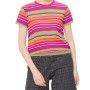 Moschino Rainbow Striped Cotton T-shirt Multicolor