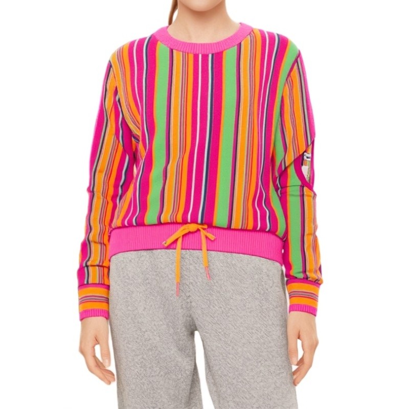 Moschino Rainbow Stripe Crewneck Sweatshirt Multicolor
