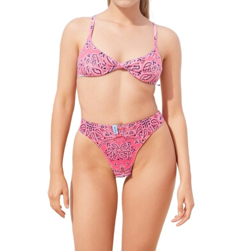 Moschino Pink Paisley Print Bikini Set