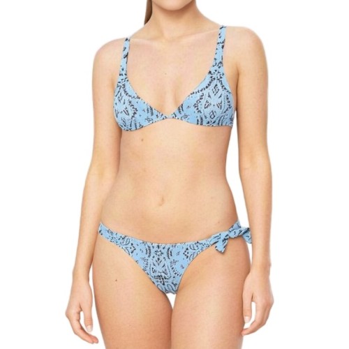 Moschino Snake Print Bikini Bottom Blue