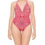 Moschino Bandana Print Halter Swimsuit Pink