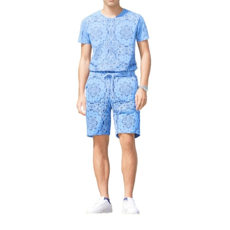 Moschino Paisley Print Shorts Set Blue