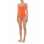 Moschino Orange One-Piece Swimsuit Logo Straps