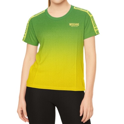 Moschino Gradient Tape Detail T-shirt Green