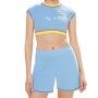 Moschino Cloud Print Crop Top Blue