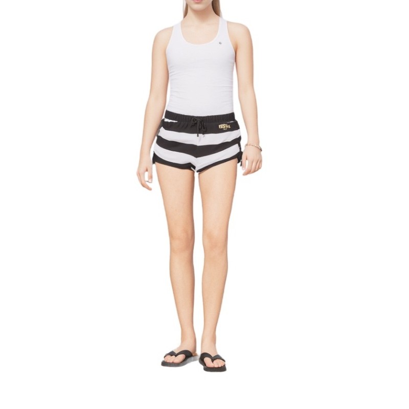 Moschino Striped Beach Shorts Black White