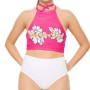 Moschino Pink Floral Halter Crop Top