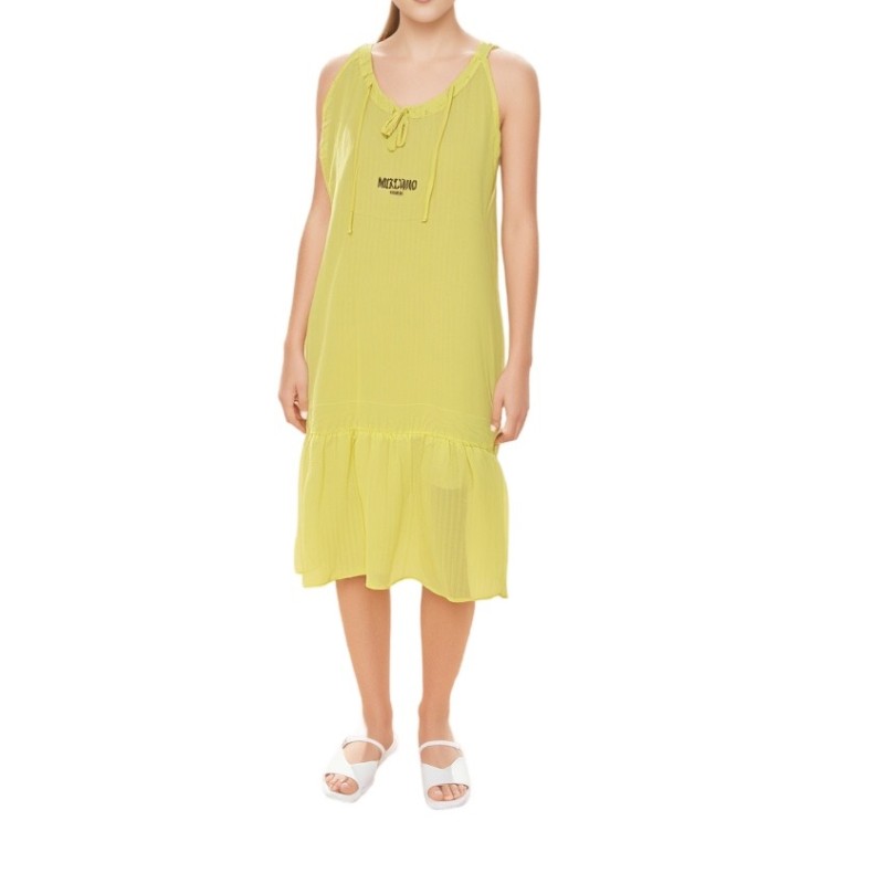 Moschino Lace-Up Midi Dress Lime