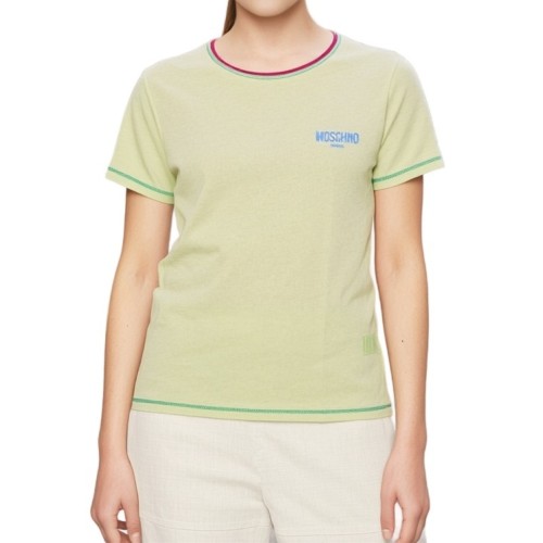 Moschino Mint Green Contrast Trim T-shirt