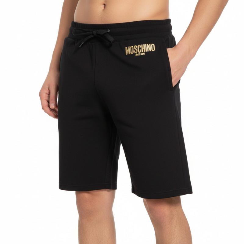 Moschino Black Drawstring Beach Shorts