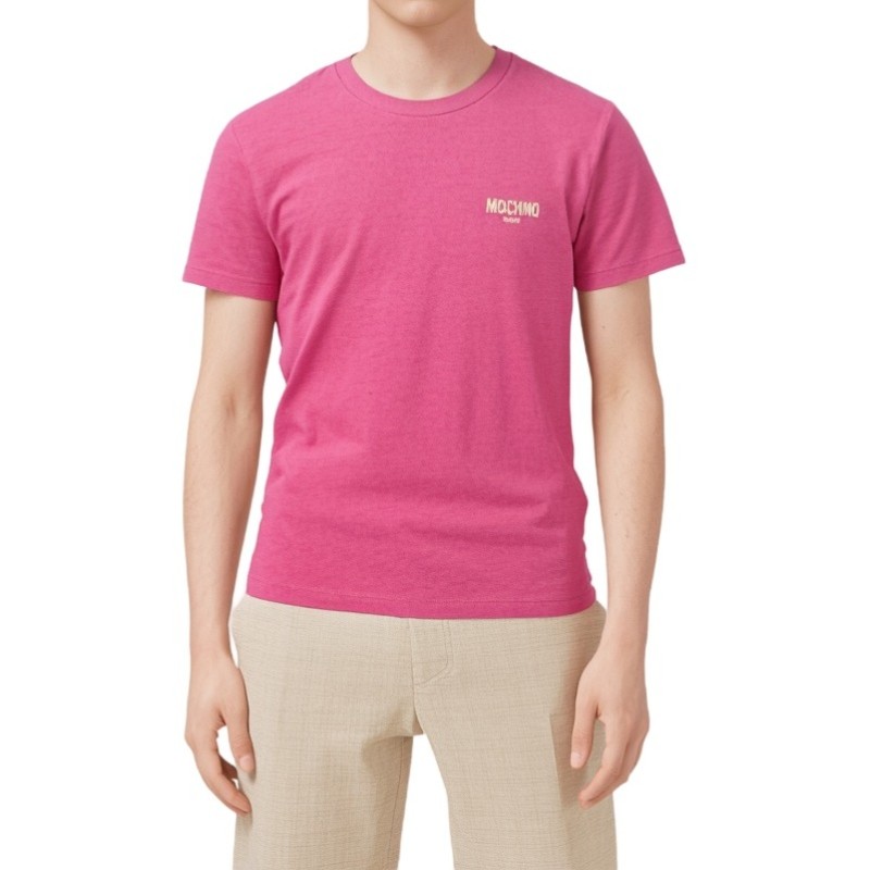 Moschino Logo Crew Neck T-shirt Pink