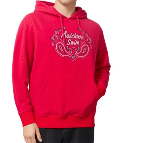 Moschino Swim Logo Hoodie Red