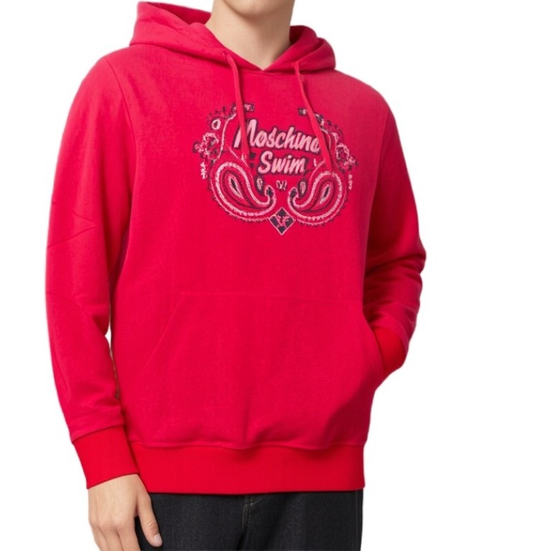 Moschino Swim Logo Hoodie Red
