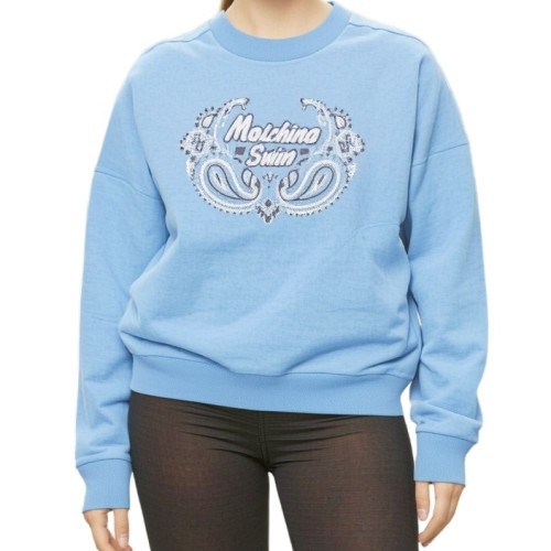 Moschino Paisley Logo Crewneck Sweatshirt Blue