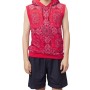 Moschino Bandana Print Sleeveless Hoodie Red