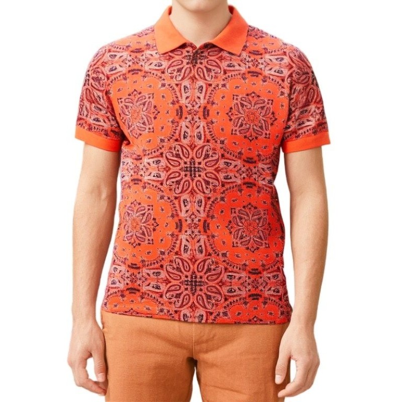Moschino Bandana Print Polo Shirt Orange