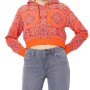 Moschino Bandana Print Cropped Hoodie Orange