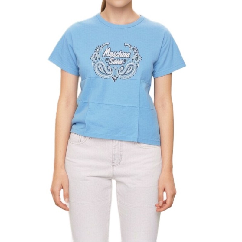 Moschino Paisley Logo T-shirt Blue