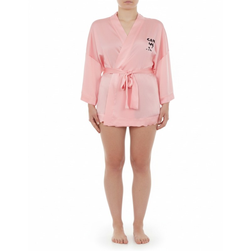 Moschino Pink Logo Kimono Robe