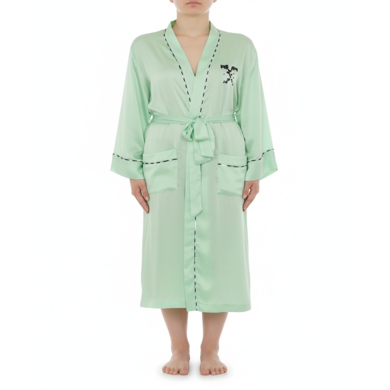 Moschino Green Embroidered Robe Mint