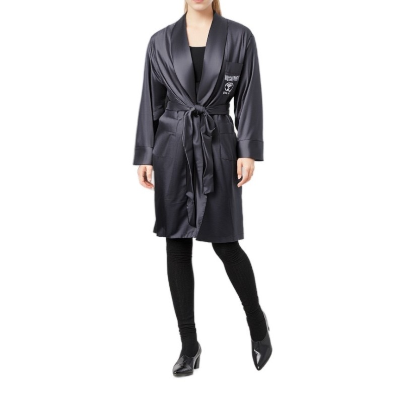 Moschino Satin Kimono Robe Black