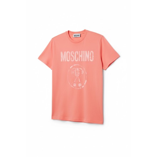 Moschino Logo Circle Coral T-shirt