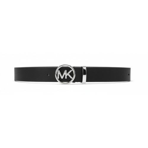 Michael Kors Circle Logo Leather Belt Black