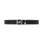 Michael Kors Circle Logo Leather Belt Black
