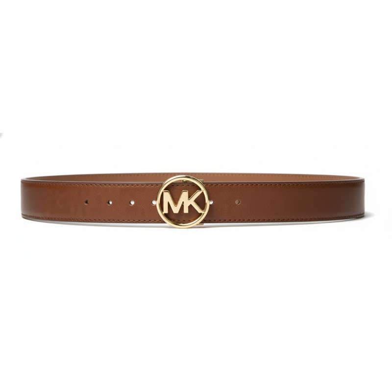 Michael Kors MK Logo Leather Belt Brown