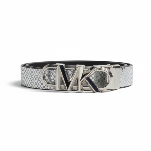 Michael Kors Snake Print Belt Silver