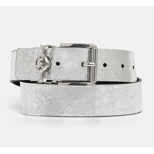 Michael Kors Reversible Metallic Belt Silver