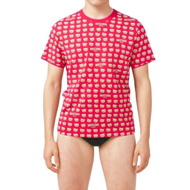 Moschino Bear Print T-shirt Pink