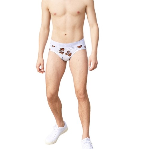 Moschino Bear Print Cotton Briefs White