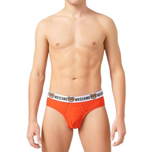 Moschino Bear Logo Cotton Briefs Orange