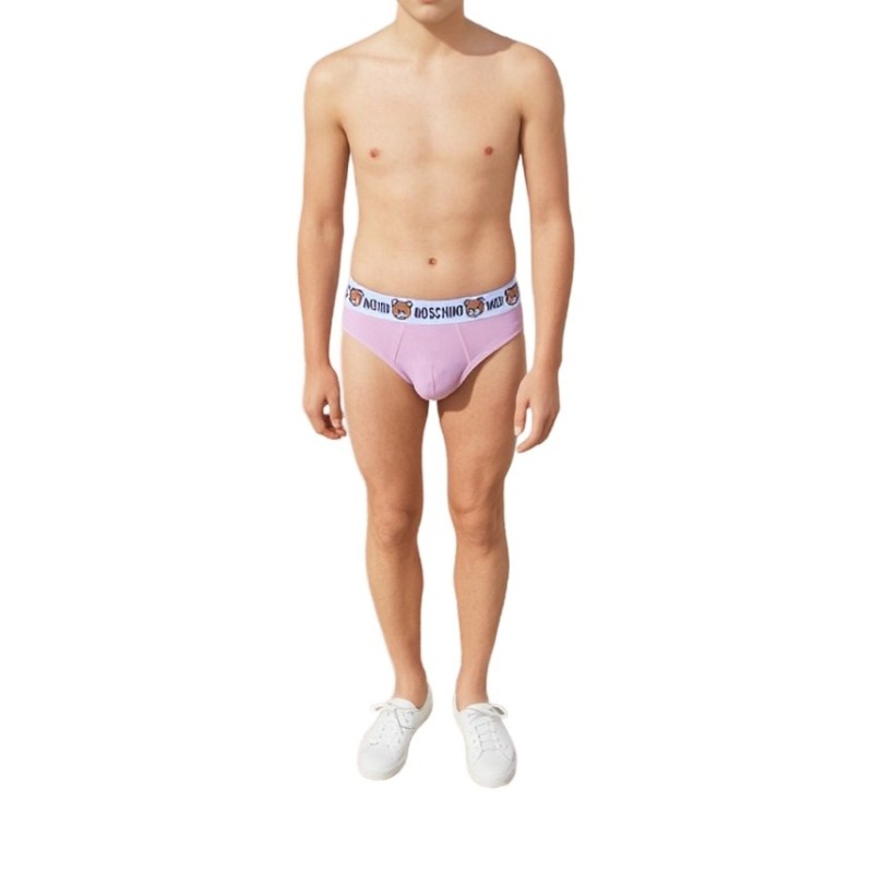 Moschino Teddy Bear Logo Pink Briefs