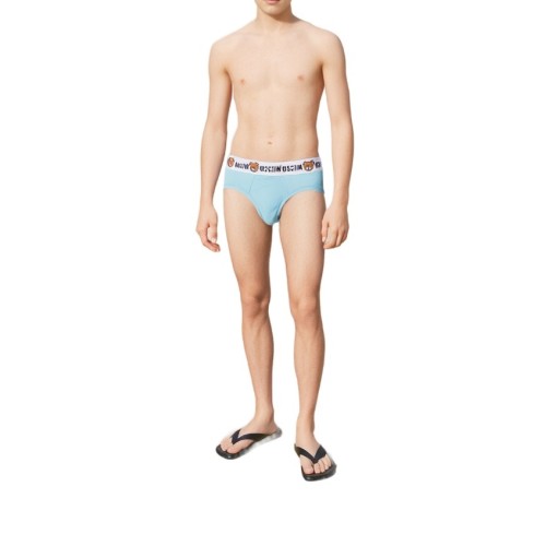 Moschino Logo Waistband Brief Light Blue