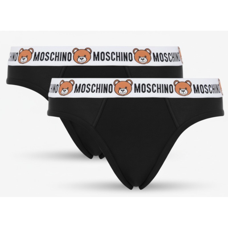 Moschino Teddy Bear Logo Brief Black 2-Pack