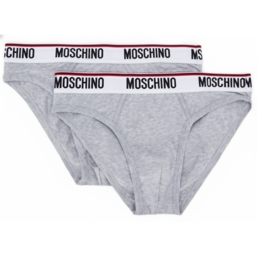 Moschino Logo Band Brief Grey 2-Pack
