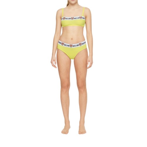Moschino Logo Tape Bikini Set Yellow
